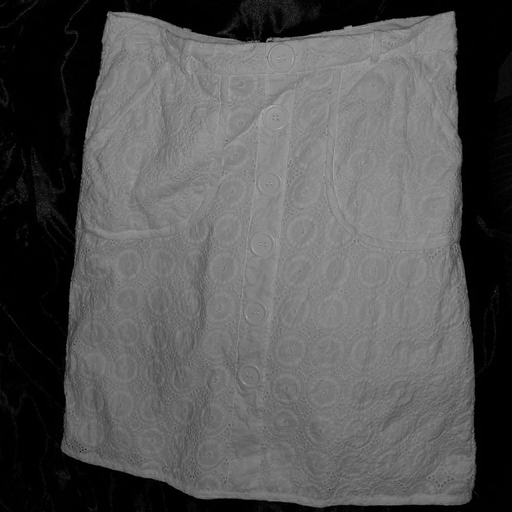 Worthington size 10 white eyelet lace skirt